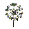 Garden Wind Spinner with Stake Butterflies Birds Flowers Kinetic Windmill 34 Inch Metal Outdoor Wind Sculpture Yard Art Decoration for Patio Lawn