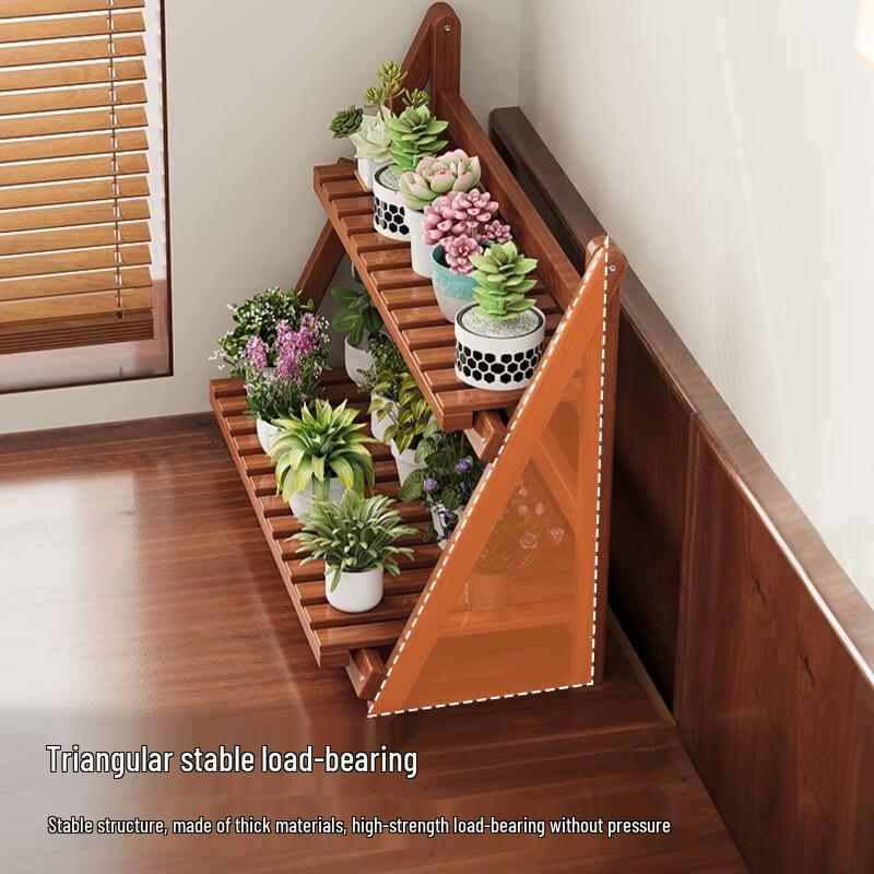 Bamboo Window Sill Ladder Flower Stand