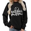 Women's Oversized Crew Neck Letter Print Baseball Sweatshirt Long Sleeve Casual Top Loose Fit Streetwear