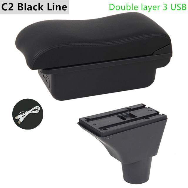 For Seat Ibiza Armrest Box Ibiza 6j Ibiza 6L Central Store Content Storage Box with Cup Holder Products with USB Accessories