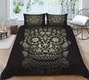 Bed Cover Home Bedclothes Bedding Set 2/3pcs 3D Skull Printing Microfiber Washable Bed Quilt Cover Set