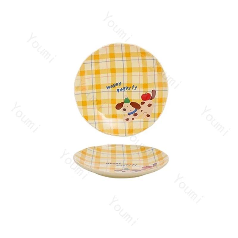 Delicious Dishes Ceramic Plates Light Luxury Restaurant Afternoon Tea Cute Desserts Fruit Plate Exquisite Household Tableware