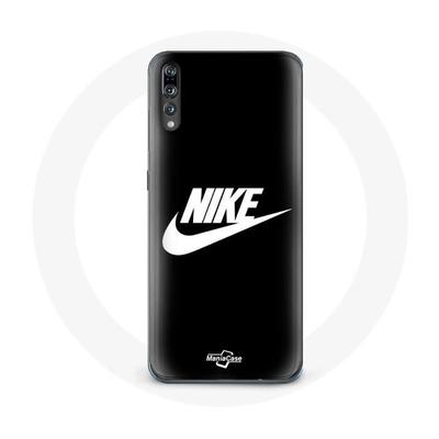 Coque - Nike - Huawei P20 - Souple - Noir - Logo Blanc