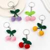 Unique Cherry Charm Pendant Sturdy Yarn Ornament Handmade Knitted Designs Accessory for Keychains and Personalize Gifts
