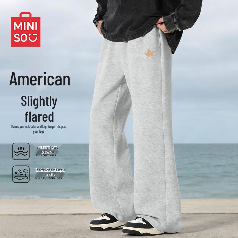 MINISO Men's American Retro Flared Casual Sweatpants