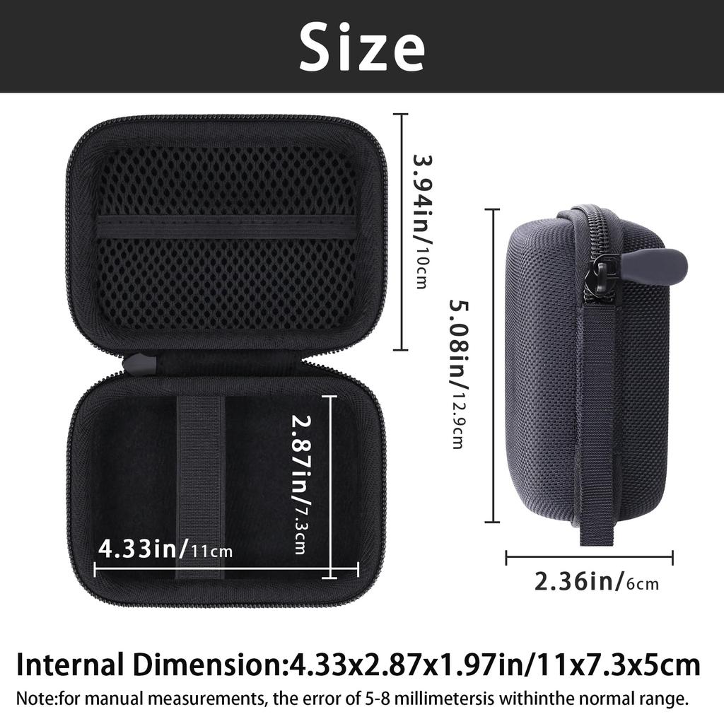 (Case Only) Kodak PIXPRO FZ55FZ45 Zoom FriendlyZoom Digital Camera Storage Case, Black (Bonus: Neck Strap) - Khanka