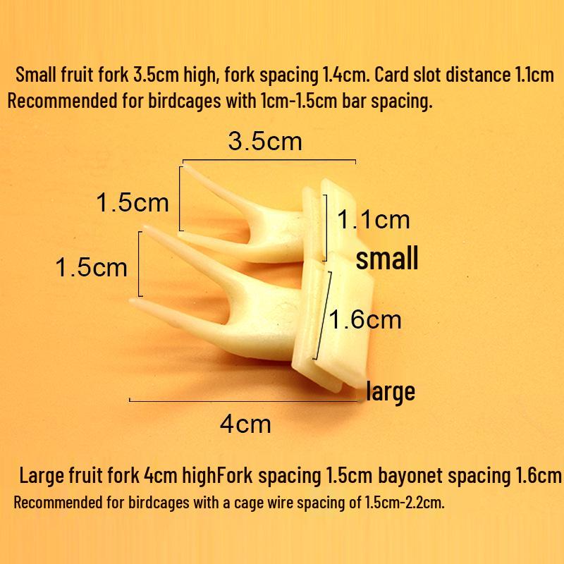 Parrot Cage Fruit Fork - Plastic Bird Utensils for Small Birds & Cage Accessories