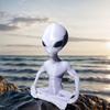 Meditierende Alien-Statue, 3D-gedrucktes Alien-Yoga-Meditations-Ornament, Halloween-Dekoration Zimmer Weltraum Spaß Stressabbau Dekoration