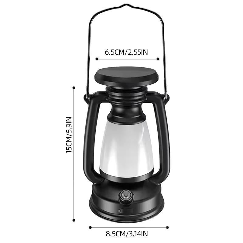 Solar Camping Lamp USB Rechargeable Outdoor Hanging Tent Lantern Stepless Dimming Bar Light Table Portable Retro Horse Light