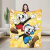 CUPHEAD Devil Blankets Coral Fleece Plush Winter Mugman Breathable Lightweight Thin Throw Blankets for Home Car Plush Thin Quilt