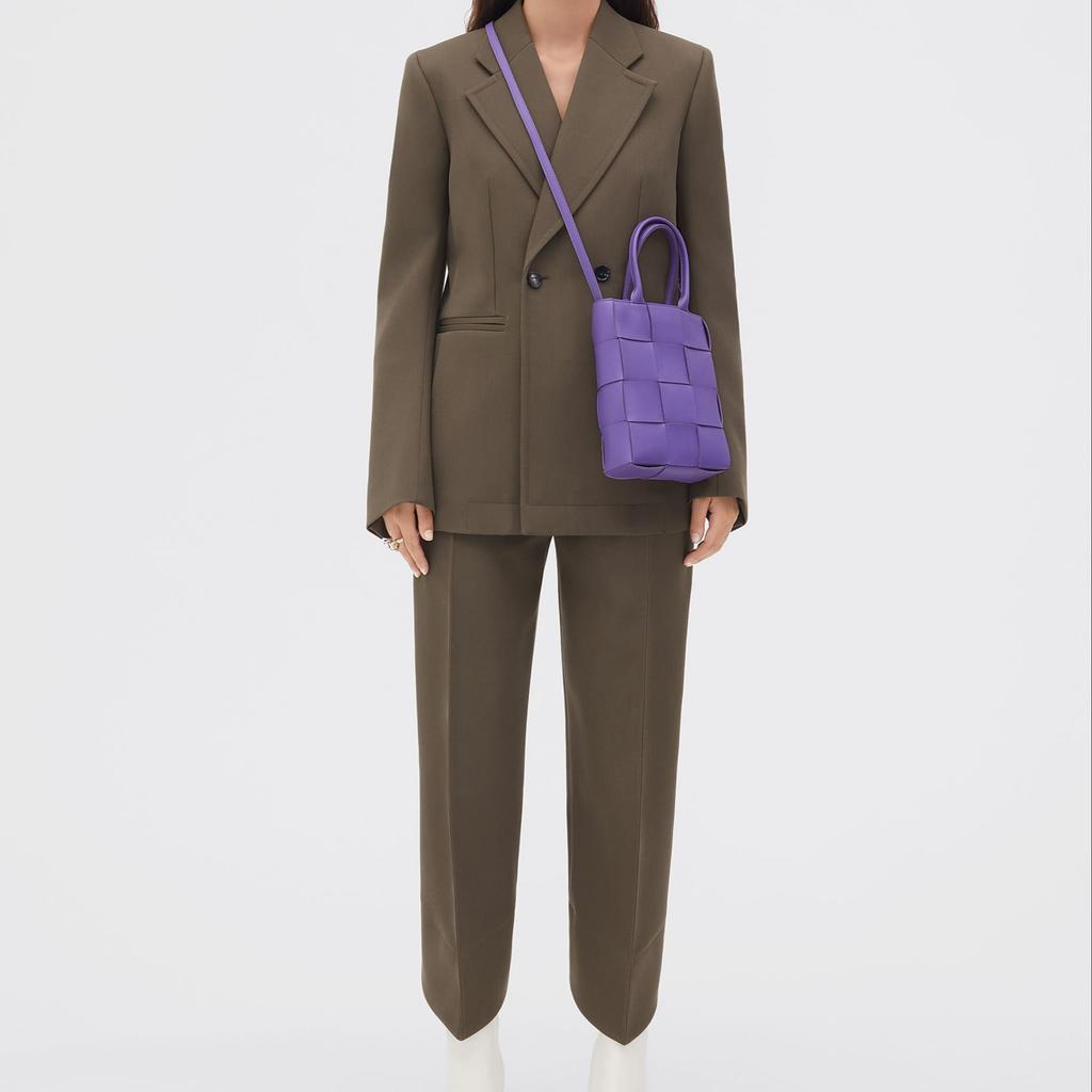 Bottega Veneta CASSETTE Composite Sheepskin Tote Bag, Shopping Bag, Handbag Mini Women's Dark Purple 709341VMAY15311