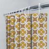 Modern Bathroom Shower Curtain Set With White Gold Floral Pattern For Home Decoration (White Gold Color) 84X72 Inches1Pc