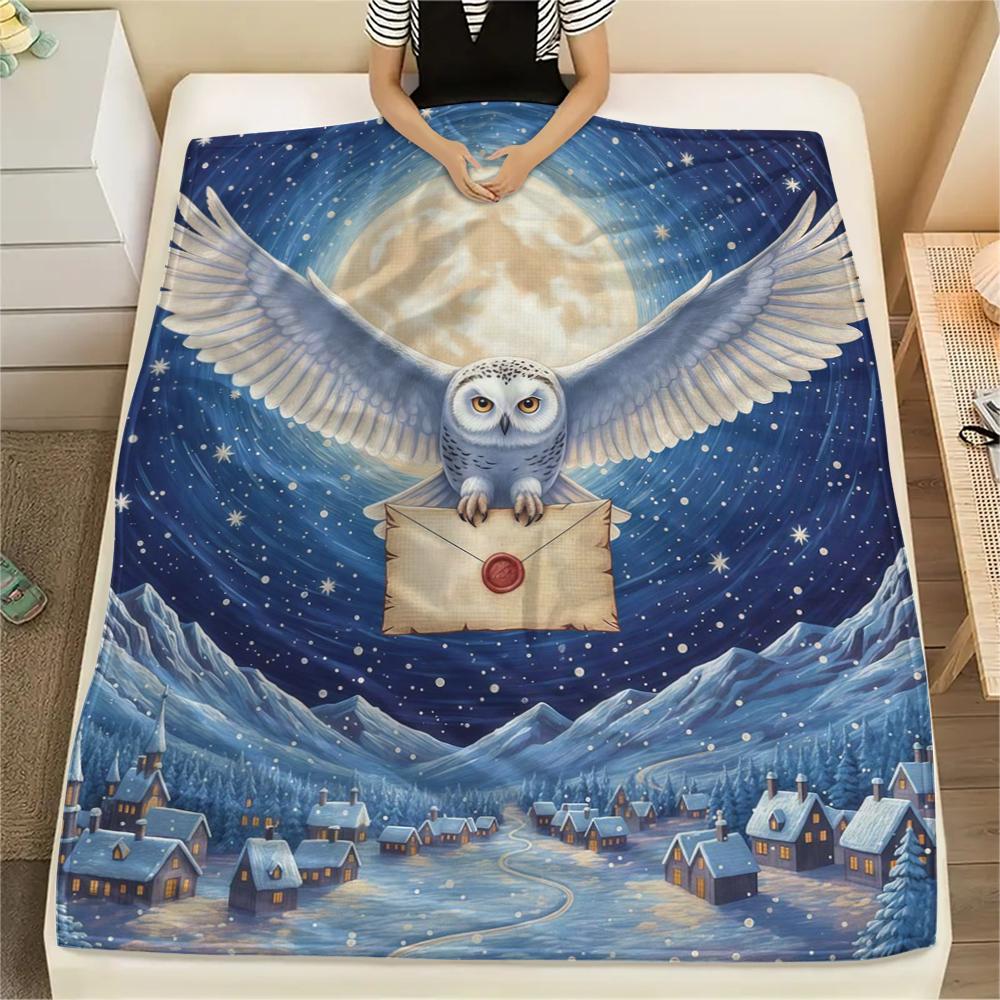 1Pc Cartoon Print Flannel Blanket, High Quality Comfortable for All Seasons, Home Decor, Warmth and Comfort, Perfect for Christmas Birthday Gift