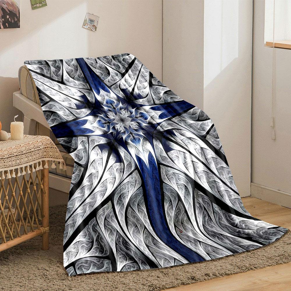 Intricate radial pattern resembling a metallic star with swirling details. for all seasons blanket lunch break throw gift