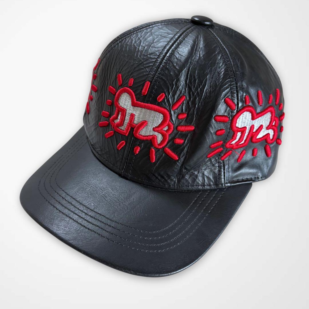 

[USED] 00s Keith Haring Leather Baseball Cap Archive