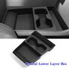 For Hyundai Santa Fe 2024 2025 Black Armrest Storage Box Cup Holder Anti Dirt Pad Organizer Tidying Car Interior Accessories