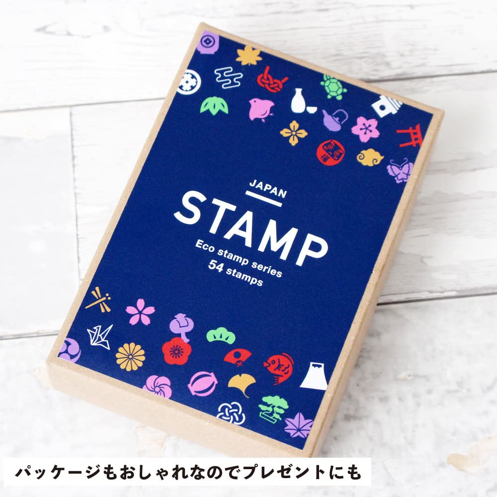 Stylish Wooden Rubber Set of Featuring and Cherry Blossom Perfect for Short and New Made In Japanese-style Stamps, 54, Houndstooth, Pine, Bamboo,