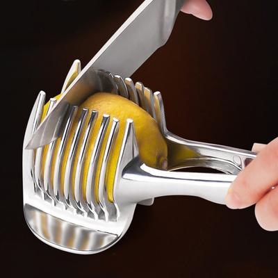 Aluminum Alloy Lemon Slicer Handheld Orange Tomato Cutting Clip Fruit Vegetable Slicer Onion Slicer Kitchen Cutter Tool Gadgets