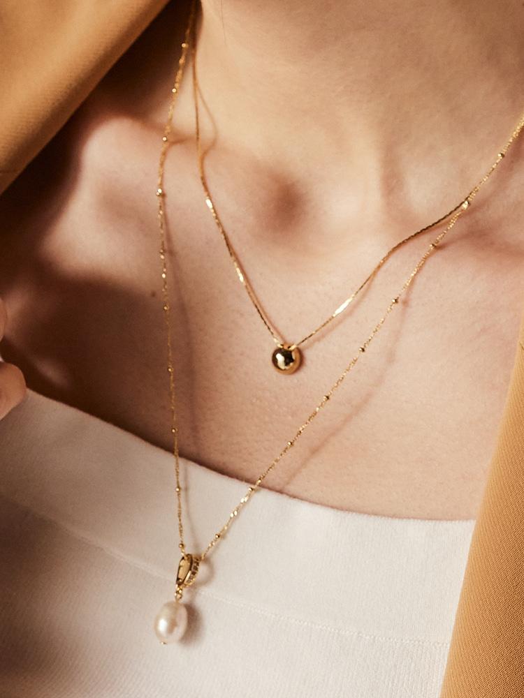 Sosoo Pearl Layered Ball Necklace