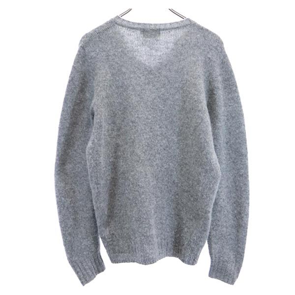 Made In the UK Long Sleeve V Neck Sweater 36 Gray Knit Men's Used