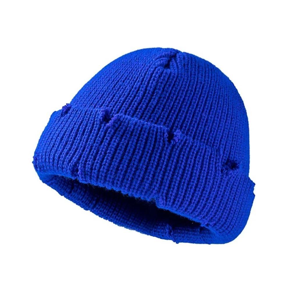 Warm Keeping Short Knit Beanie Acrylic Men Women Knitted Hat Fashion No Brim Warm Hat  Daily