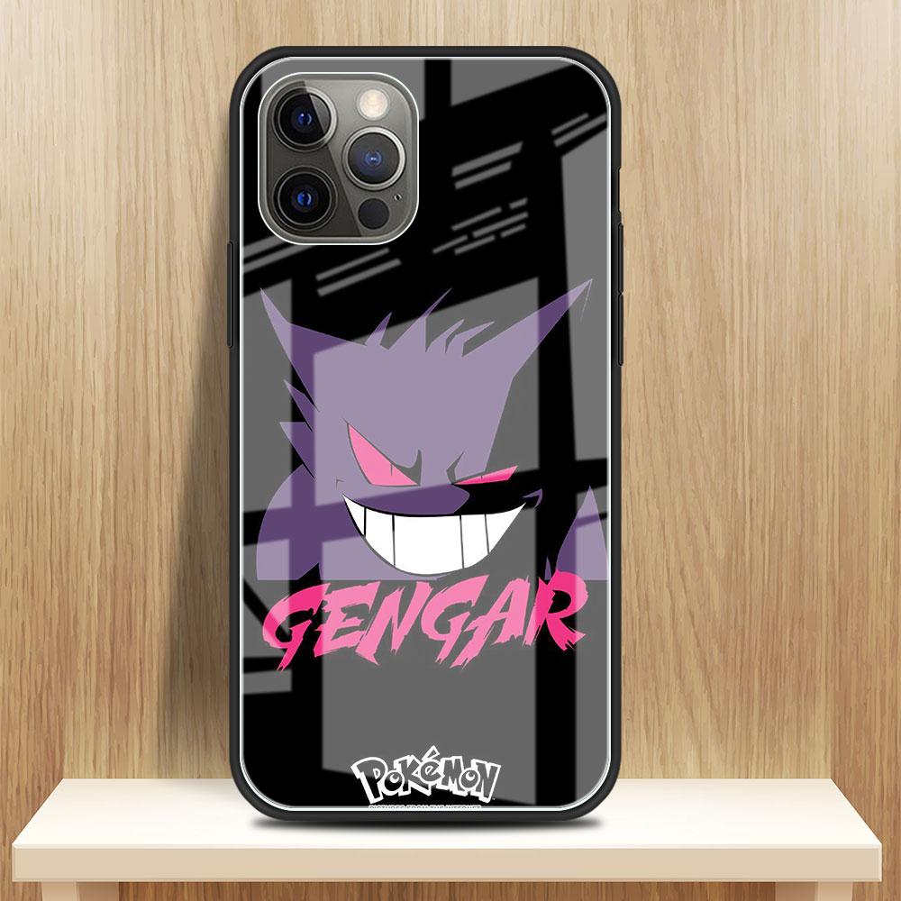 

Чехол из закаленного стекла с изображением японского аниме-покемона Gengar для Apple iPhone 11 14 13 Pro 12 7 8 Plus SE 2022 XR X XS Max 6 6S iPhone 6 6S