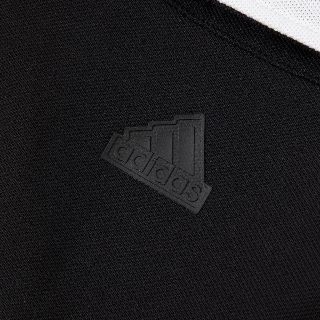 Adidas Verbiage Colorblock Print Collar Short Sleeve Dress Women Dress Black JD1154