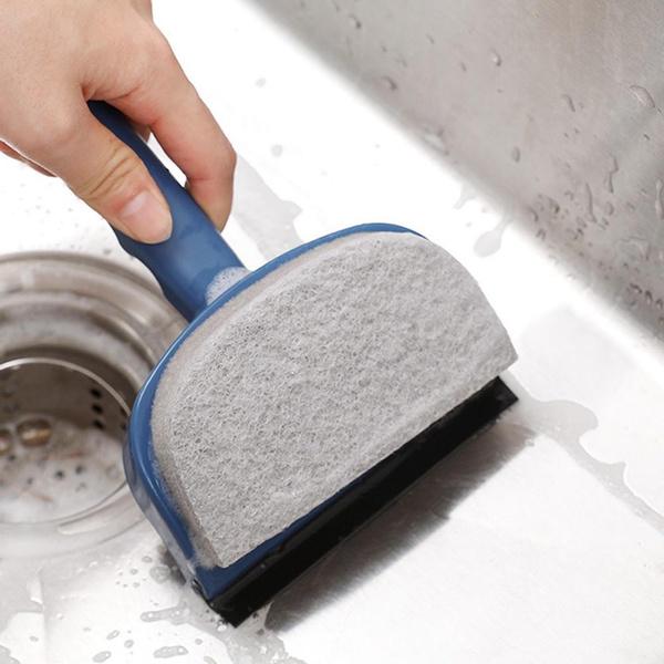 Wall Glass Cleaning Brush Double Sided Washing Glass Mirror Scouring Sponge Brush Home Kitchen Cleaning Tools