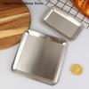 Stainless Steel Serving Tray Cafe Cake Dessert Plate Storage Luxury Square Rectangular Trays Home Kitchen Storage Table Dish