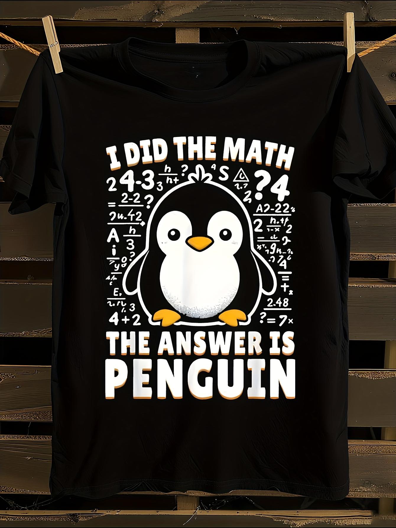 s Funny Math Penguin Tshirt S