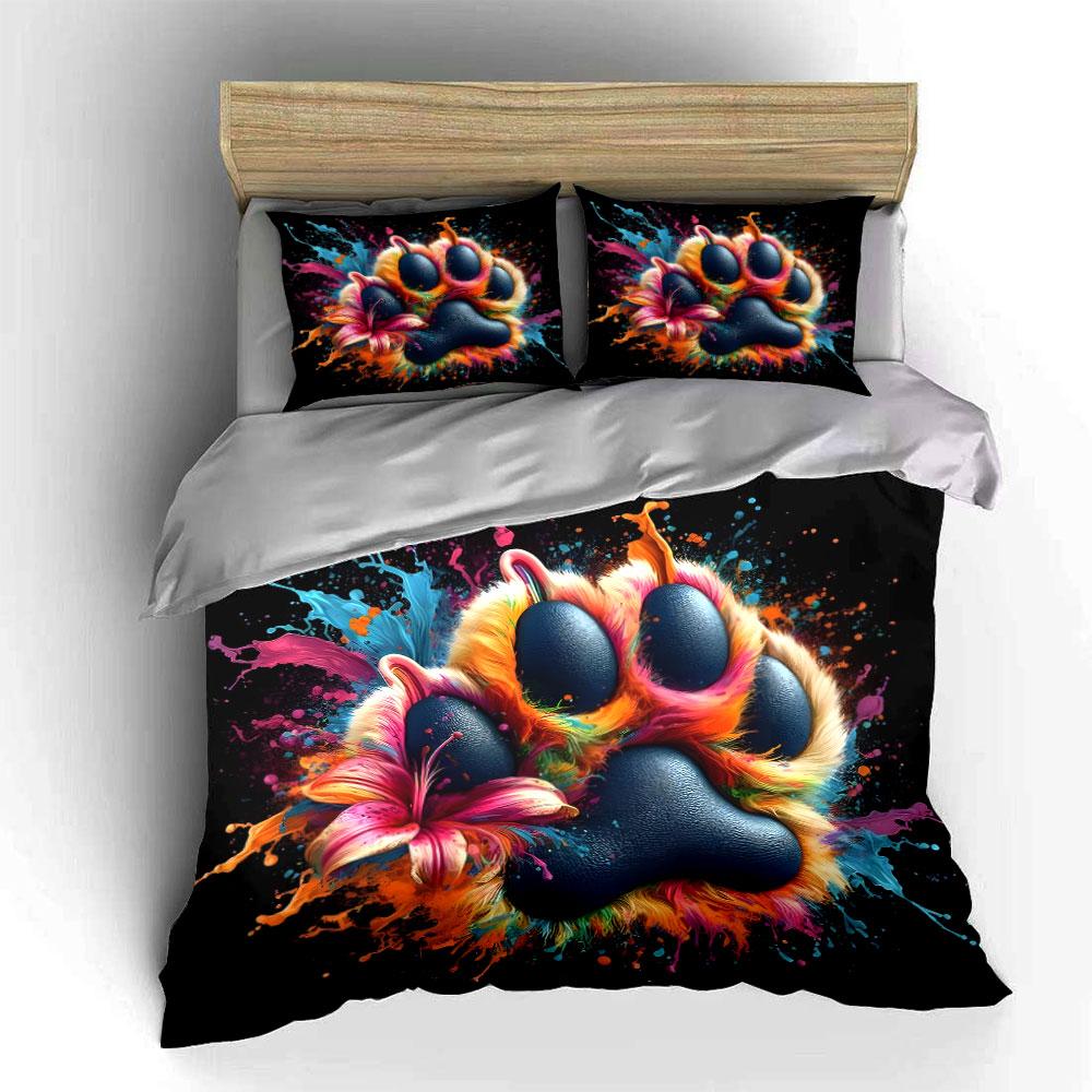 "Vivid pawprint explosion" Bedding sets Duvet covers Pillowcases(1* Duvet Cover 2* Pillowcases without duvet insert)