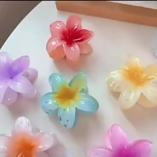 Plumeria Women's High-End Hair Clip: 2024 Large Shark Hairpin for Back of Head
