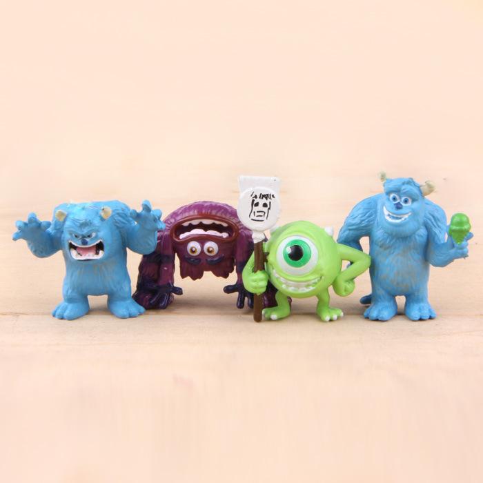 4 Pezzi/Set Cartone Animato Bestia Pelosa Mostro Monocolo Bambola Buzz Lightyear Decorazione Carino Fresco Fai da Te Micro Action Figure