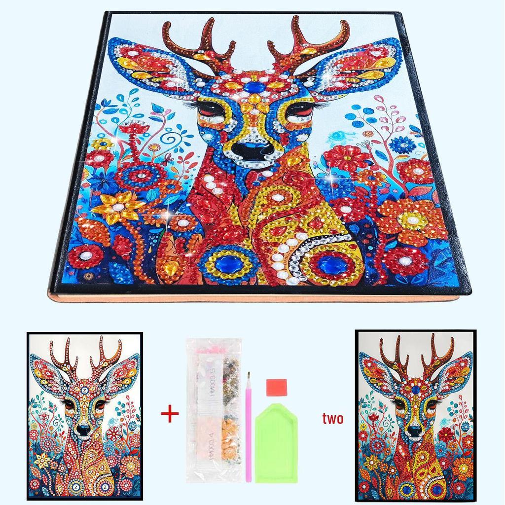 2025 Creative DIY Diamond Sticker A5 Notebook: Special-Shaped 50-Page Children's Diamond Painting Book