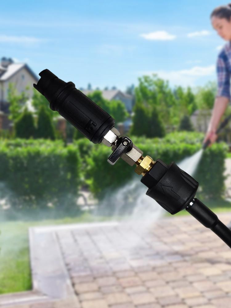 High Pressure Washer Nozzle with Safe Lock Quick Plug Connect Sprayer Wear Resist Angle Adjustable Washer Nozzle for Car Washing