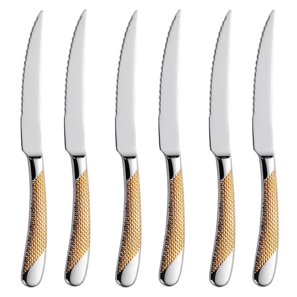 Set di posate dorate alla moda in acciaio inossidabile 18/10 Set di coltelli forchette posate Set di posate da servizio Posate Forchetta Drop Shipping