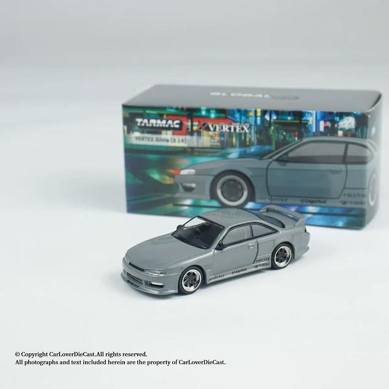 

TW In Stock 1:64 VERTEX Silvia S14 Grey Diecast Car Model Collection Toys Tarmac Works