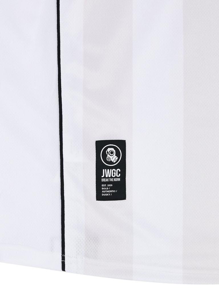 Jeimiweseuteu Breakers Football Striped Polo Shirt (White)