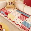 One-Piece Model Cute Cartoon Style Plush Sofa Cover  New Fixed Anti Slip Anti Cat Scratch Straight Row Sofa Cover Cushion