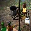 Outdoor Camping Light Holder Black Hollow Organizer Mini Table Hook Stand for Tent Gear Storage Compact Portable Lightweight