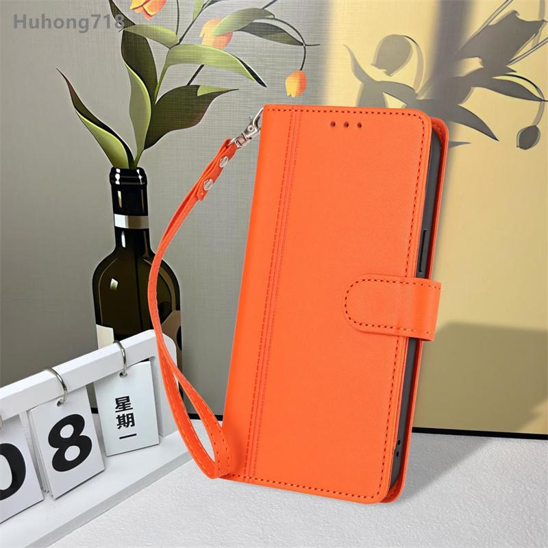 For Boost MobIle Celero 3 SC Summit 5 SN339D XD6U653DS 2024 5G Flip Wallet Case Leather Cover With Card Slots Hand Strap Wireless Charging