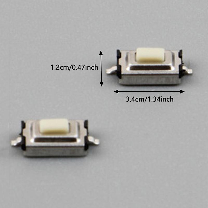 100Pcs Patch Direct Insertion Horizontal-Type 2 Feet Touch Key Microswitch Copper 2 Foot Side Press Button Switch 3*6*2.5Mm