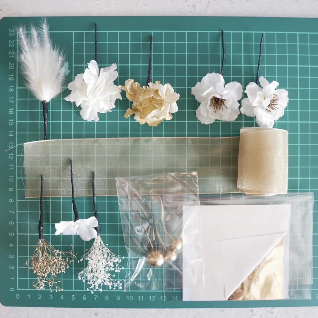 Lomeri Organza Ribbon Hair Accessory O8 in 3 (Gold) (Available Colors)