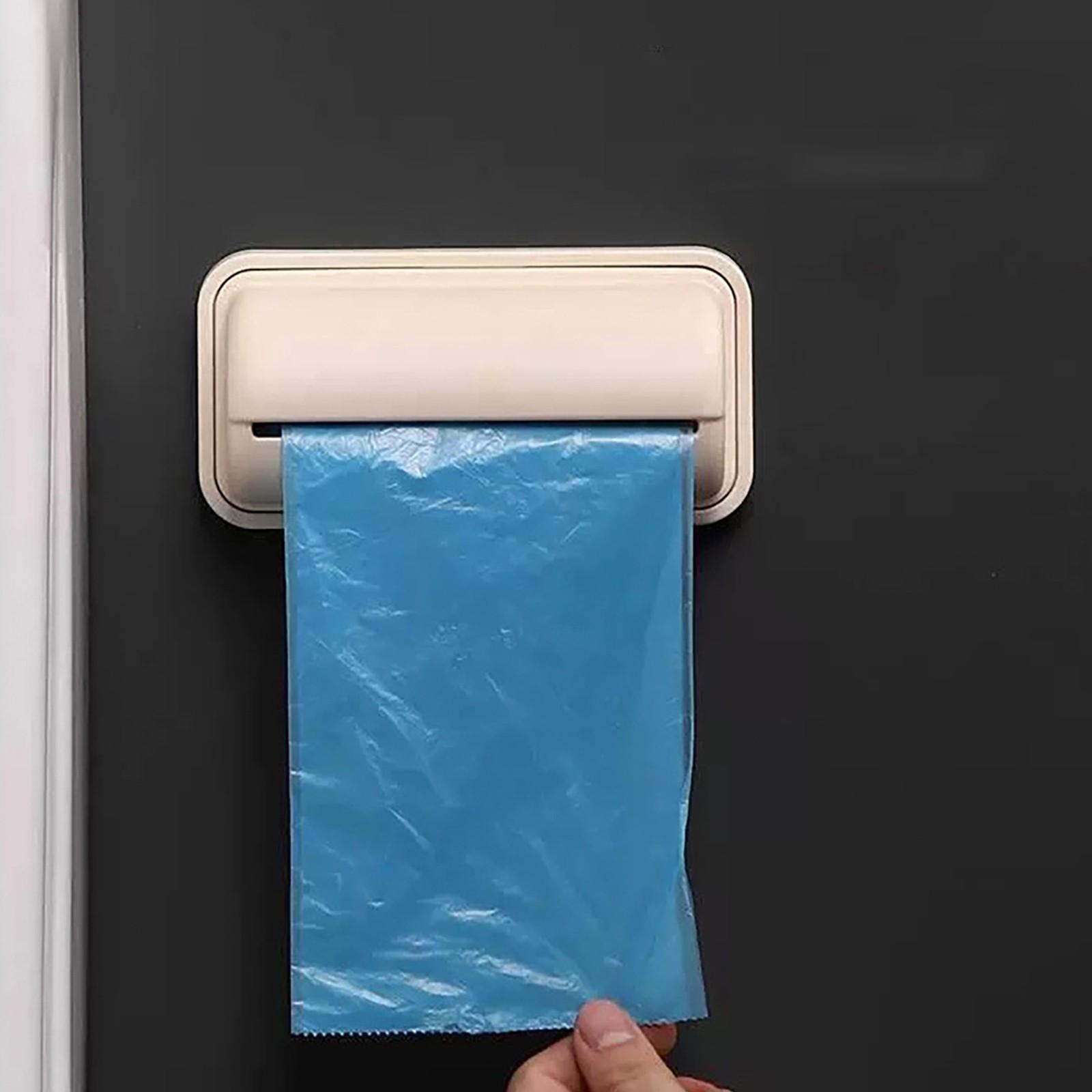 

Trash Bags Storage Box Wall-Mounted Garbage Bag Dispenser For Kitchen Bathroom Grocery Bag Holder Kitchen Plastic Bags Container One Size
