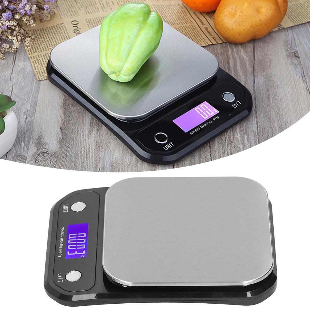 HighAccuracy Digital Scale Portable Electronic Kitchen Scale Food Measuring Weight Tool(5kg/0.1g )