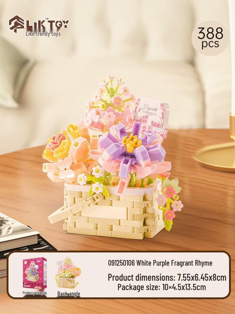 Music Flower Box Compatible Building Blocks Bouquet: Sunflower & Carnation Toy for Children and Teachers