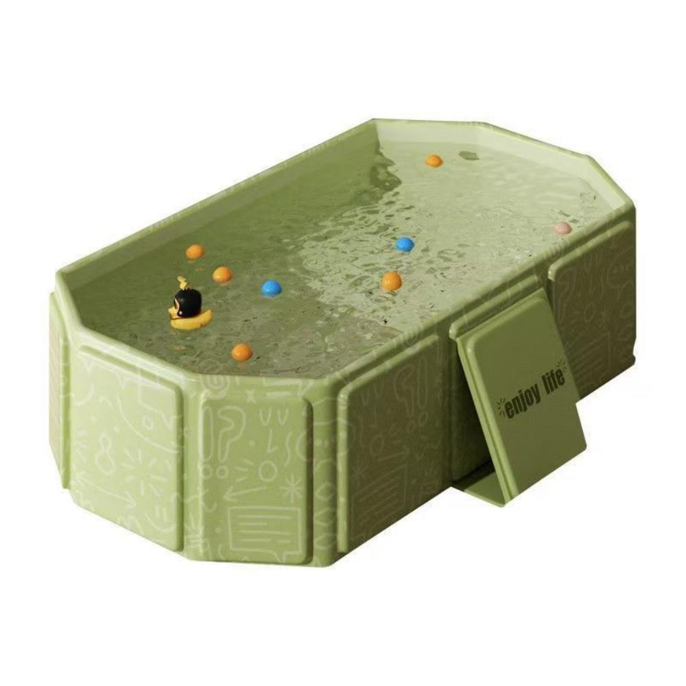 Foldable No Installation Bathtub for Kids Toddler Bath Tub with Drain Plug Space Saving PVC Portable Bathtub For 0-5 Years Old