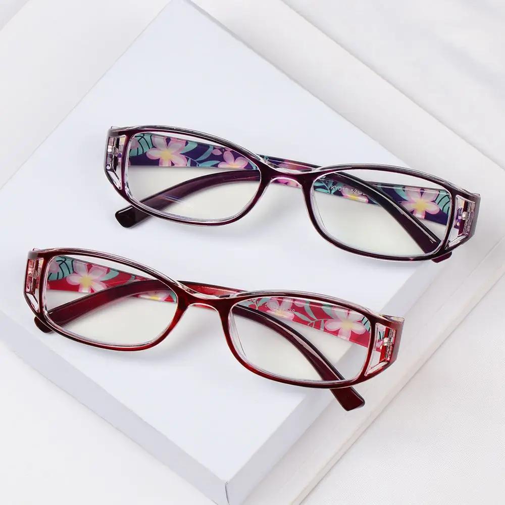Fashion Anti-Blue Light Reading GlassesUltralight Eye Protection Women Flowers Presbyopia Eyeglasses Portable Hyperopia Eyewear
