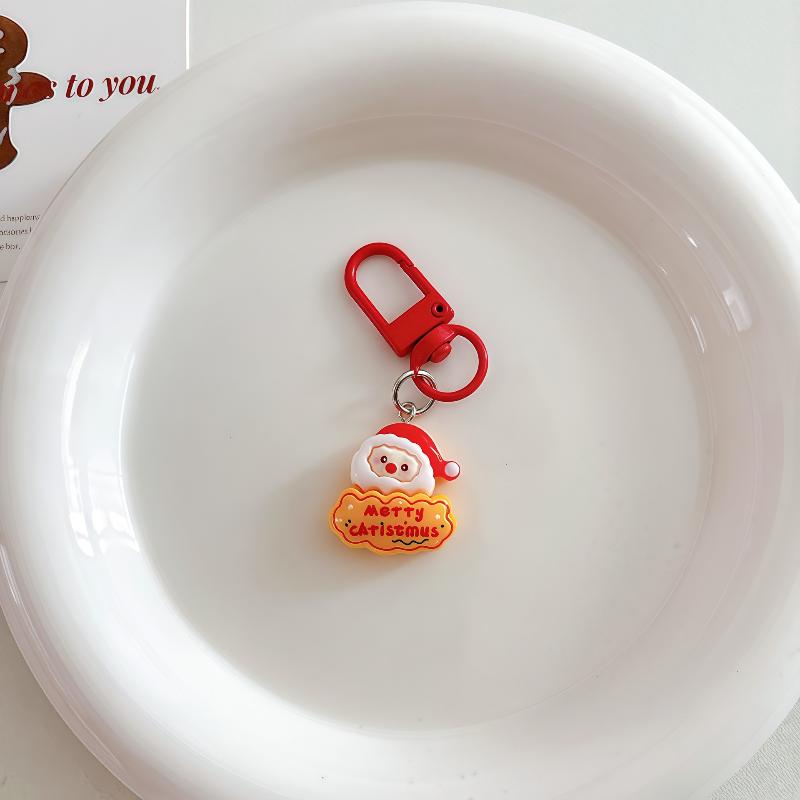 Christmas Cartoon Cute Keychain Santa Claus Elk Snowman Pendant Keyring Backpack Hanging Decoration Year Party Gifts