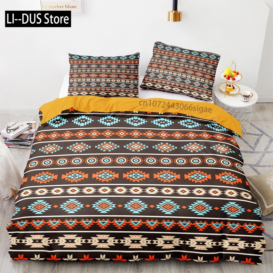 Tribe Bedding Set Single Twin Full Queen King Size Ancient culture Bed Set Aldult Kid Bedroom Duvetcover Sets 3D Anime 012